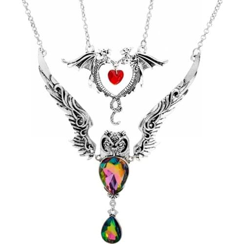 Crystal Dragon Owl Pendant Necklace Womens Choker Fashion Jewelry Necklaces Party Prom Accessories