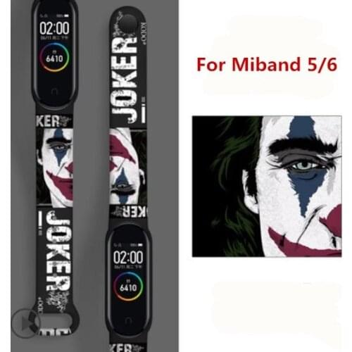 Joaquin Phoenix 2019 Movie Joker Smart Band Bracelet For Xiaomi Mi Band 5 6 Silicone Wrist Strap For Miband
