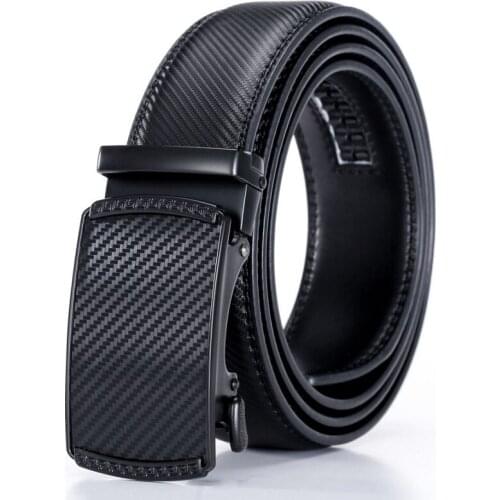 Luxury Striped Leather Mens Belt With Automatic Buckle High-End Business Casual All-Match Jeans Belt Male Birthday Gift