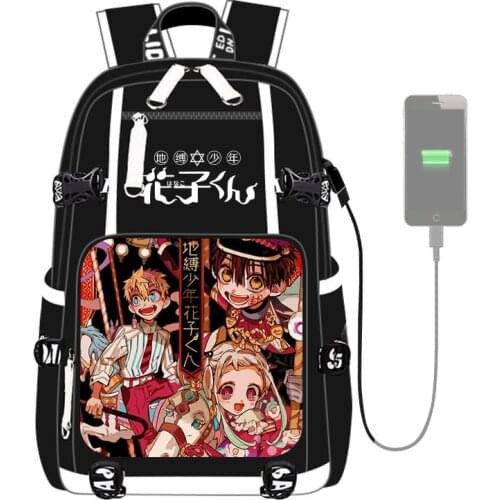 Anime Toilet-Bound Hanako Kun Pattern Backpack Bookbag High Capacity Travel Bag Shoulder Bag for Students Girls Boys