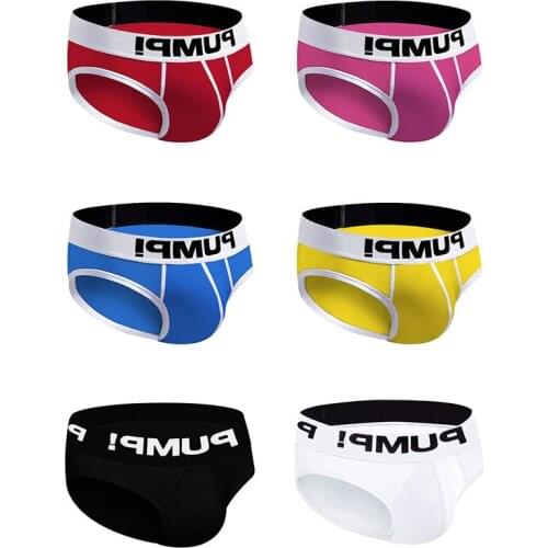 6Pcs Low waist Cotton Gay Sexy underwear Men Jockstrap Briefs LOGO Hot Sale Men Bikini Mens Underwear Mens Underwear Cuecas