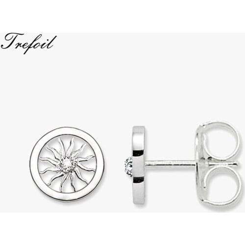 Sun Stud Earrings, Zirconia Rhinestone Trendy Fashion Jewelry 925 Sterling Silver Trendy Gift For Women Men Lover 2018 Ohrringe