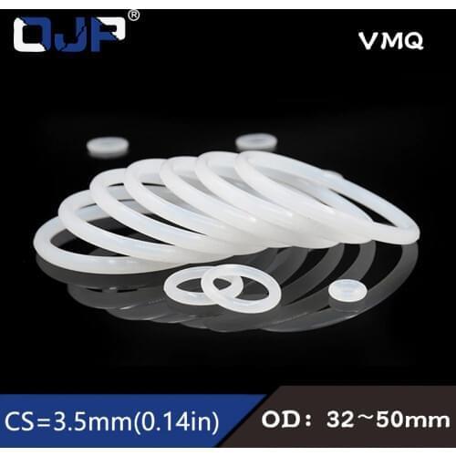 5PCS/lot Silicon Ring Silicone/VMQ O ring 3.5mm Thickness OD32/33/34/35/37/38/39/40/44/45/48/50mm Rubber O ring Seal Gasket