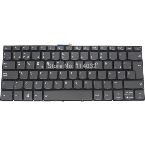 Replacement Keyboards Backlit Keyboard for Lenovo 320 14IKB IdeaPad 320 14 IKB 14IAP 14AST 14ISK SP Spanish Gray KB PC4CPB SPA