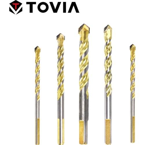 TOVIA 6-12mm Glass Drill Bit Multi-functional Ceramic Tile Drill Bit Triangle Bits for Metal Stainless Steel Concrete Brick