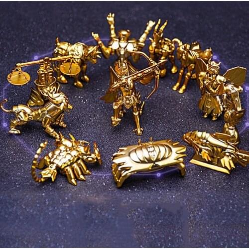 Tronzo 12PCS/Set Saint Seiya Action Figure 12 Constellations Golden Saint Libra Gemini Taurus Virgo Leo PVC Action Figure Dolls