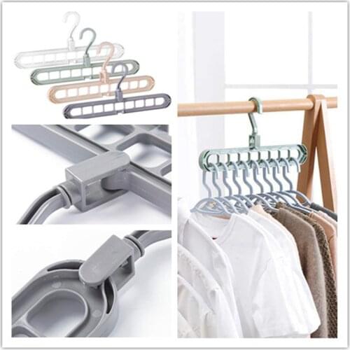 1pcs magic clothes hanger multi-function folding hanger rotating clothes hanger wardrobe drying clothes Hanger Home Organizer