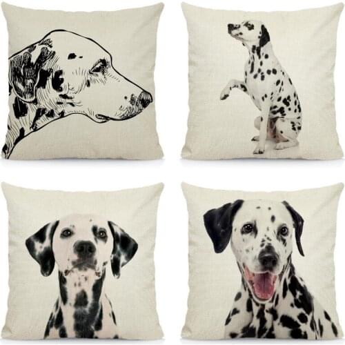 XUNYU Cute Dalmatians Pillowcase Sofa Decorative Pillow Cover Square Cushion Cover 45X45cm BT046