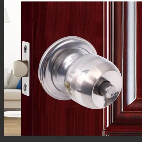 Stainless Steel alloy Locks Round Ball key lock Door Knob pull handle Entrance Passage Bathroom Internal Anti Theft Hardware