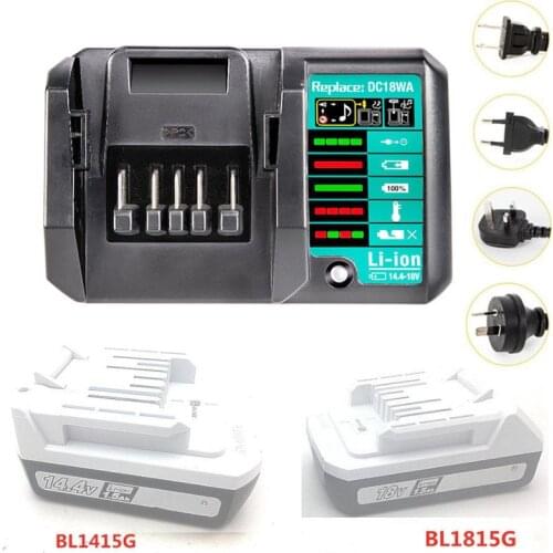 DC18WA Li-ion Battery Charger For Makita 14.4V 18V BL1415G BL1413G BL1815G BL1820G BL1811G BL1813G Lithium Battery
