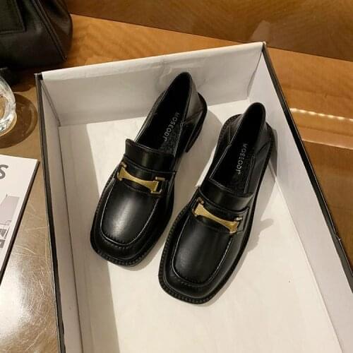 LLOGAI European and American High-top Shoes In Spring of 2021 with Round Heads In The Middle Heel Women Shoes flats shoes