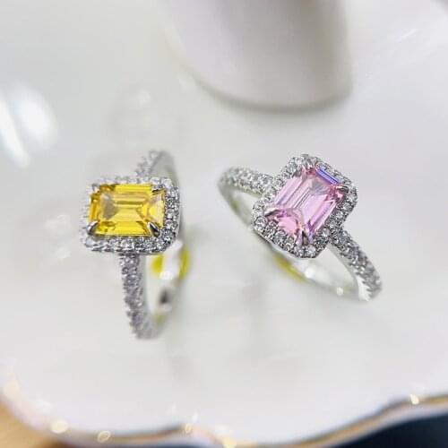 DIWENFU S925 Silver Sterling Topaz Jewelry Ring for Women Fine Wedding Bands Engagement Yellow Topaz Gemstone Anel Box Bizuteria