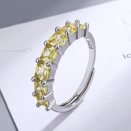 Topaz Stone 0.5ct Simple Wedding Ring Solid 925 Sterling Silver Gemstone Rings Fine Elegant Jewelry for Women New S925 Stamp