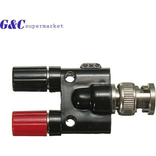 1 adapter 4mm banana plug BNC female jack to two double male connectors plug-in adapter connector electronics accessories