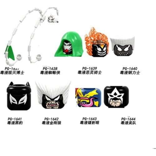 1Pcs Sale Superheroes Venom Ghost Rider Wolverines Mini Figures Bricks Building Blocks Assembled Educational Model