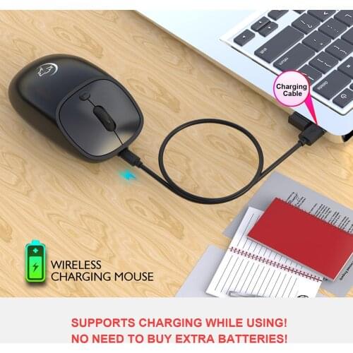 2.4G Wireless Mute Mouse Adjustable DPI USB Receiver for PC Gaming Office Laptop
