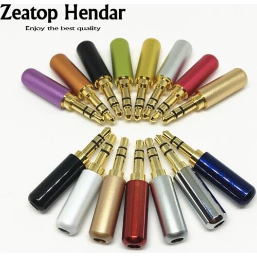 20Pcs 3.5mm 3 4 Pole Male Plug Solder Stereo Audio Jack Gold-plated Earphone Adapter for DIY Repair Earphone