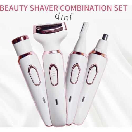 4 in 1 Electric Hair Remover Rechargeable Lady Shaver Nose Hair Trimmer Eyebrow Shaper Leg Armpit Bikini Trimmer Women Epilator