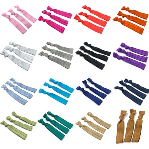 50pcs 20 Candy Colors Knotted Ties Wholesale Elastic Hair Band Girls Ponytail Holder Bracelet Wristband DIY Headwear