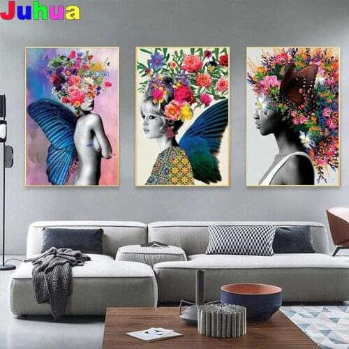 Abstract Butterfly Wings Women diy Diamond Painting full square/round drill flower girl diamond embroidey mosaic art home decor