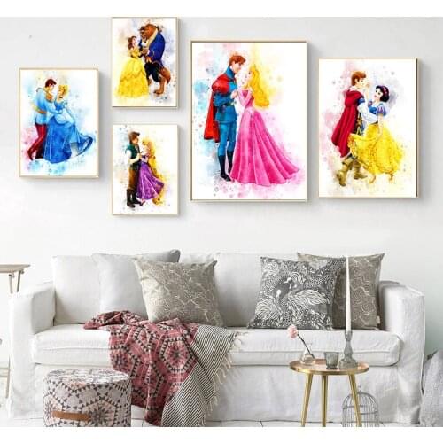 5D DIY Diamond Painting Disney Princess and Their Couples Art Husband Diamond Embroidery Cross Stitch Mosaic Home Decoration
