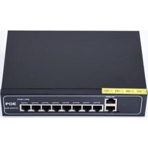 ANDDEAR-48v 8 port gigabit unmanaged poe switch 8*100 mbps POE poort; 2*100 mbps UP Link poort,POE connection camera AP