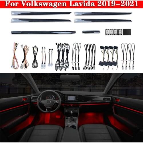 Car Ambient Light 30-Color Set For Volkswagen Lavida 2019-2021 Screen control Decorative lighting Atmosphere Lamp LED strip