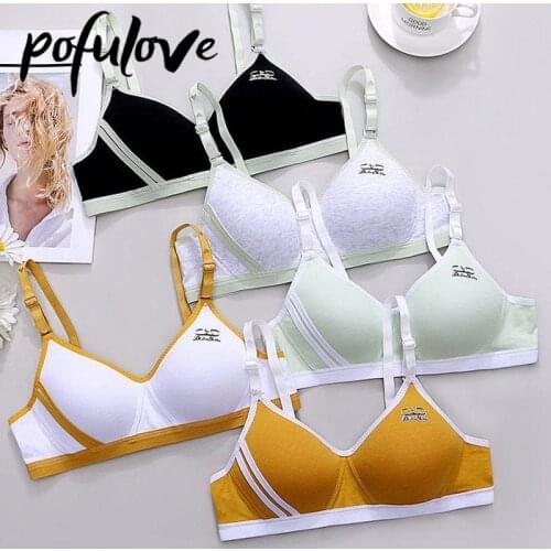 Teenage Girls Bra Wireless Cotton Young Student Training Bras Thin Cup Comfortable Soft Underwear Without Steel Ring Bralette