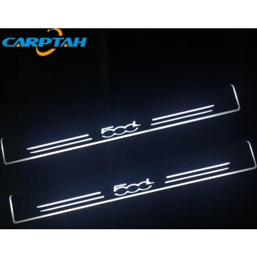 CARPTAH 4PCS Moving LED Car Parts LED Door Sill Scuff Plate Pathway Dynamic Streamer light For Fiat 500L 500 L 2013 - 2018 2019