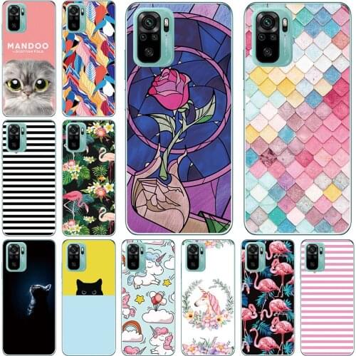 Phone Cases For Xiaomi Redmi Note 10 10S 2021 6.43 inch Soft TPU Cover Color Luxury Popular Printing Mobile Fashion Bags