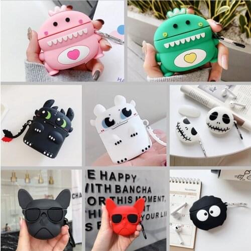 For QCY T7 Case True Wireless Earphone Case cute silicon Case cartoon case cover Cute cartoon dinosaur pattern