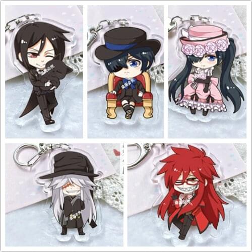 COSANER Black Butler Fashion Anime Acrylic Key Chains Cartoon Keyring Keychain Pendant Keyholder Unisex Birthday Gift