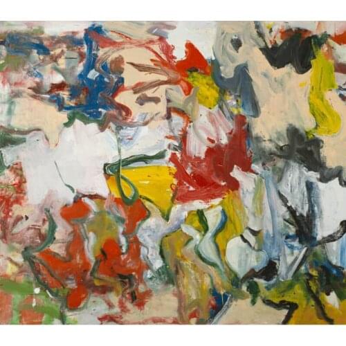 Decorative art Abstract painting Untitled modern oil paintings canvas White Red black Blue pictures for family room Hand painted