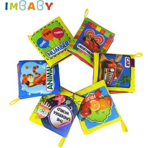 IMBABY Cloth Baby Book Intelligence Development Educational Toy Soft Cloth Learning Cognize Books For 0-12 Month Kids Quiet Book
