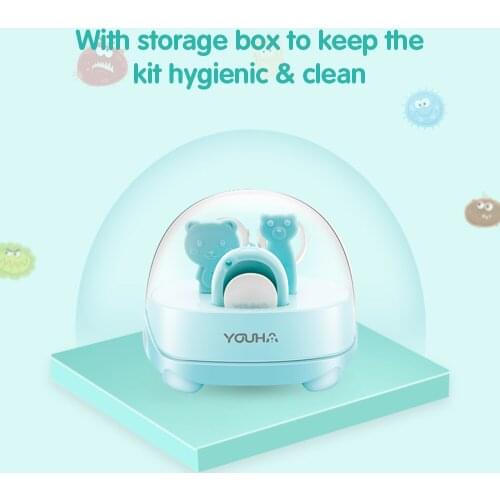 Baby Nail Care Kit YOUHA 4 in 1 Nail Care Set Nail Clipper Scissors Tweezer Nail File Case Manicure&Pedicure Kit for Newborn