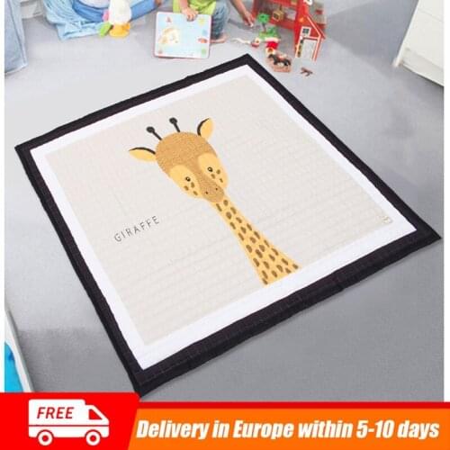 Thicken Soft Rectangle Cute Cartoon Animal Baby Kids Play Mats Crawling Blanket Floor Nordic Carpet Rug for Children Baby Toys