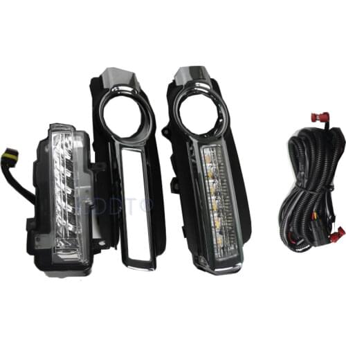 Dual Color Daytime Running Driving Light for montero v98 led DRL for pajero Turn Signal lamp for shogun v97 93 2015-2019 V95 V87