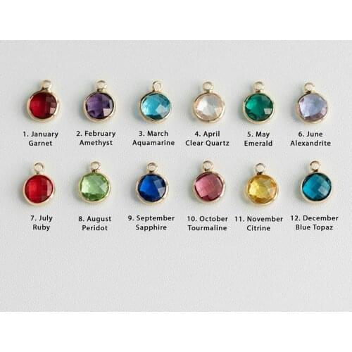 ELANUOYY 12pcs Crystal Birthstone Charms Rhinestone Charms Diy Accessories