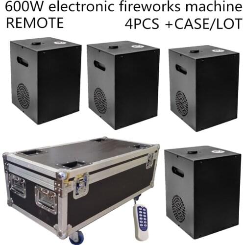 4PCS/ REMOTE 600W electronic fireworks machine+ flight case stage spark machine remoter/dm512 professional dj equipment