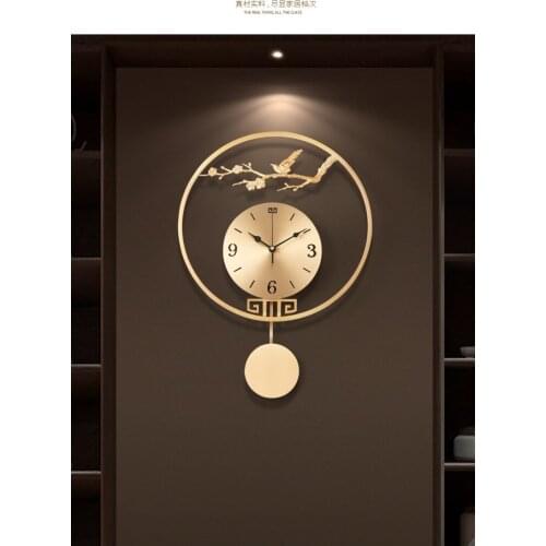 Classic Creative Wall Clocks Chinese Style Pendulum Hanging Golden Color Wall Clocks Design Duvar Saati Home Accessories