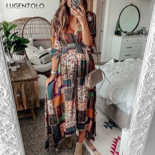 Летние платья на пуговицах Lugentolo China At AliExpress