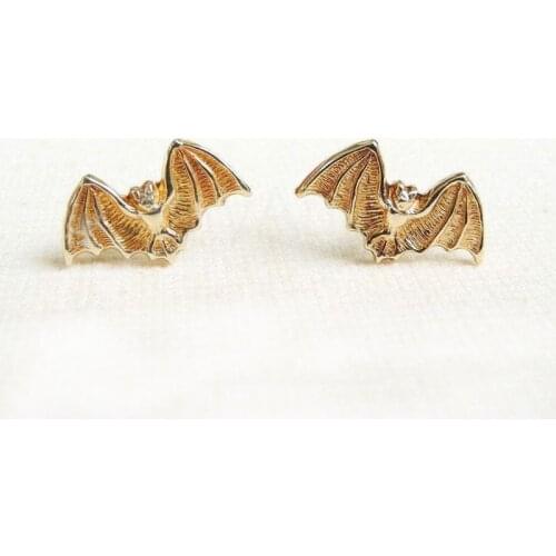 MENGYI Halloween Creative Unique Jewelry Vampire Bat Stud Earrings Men Or Women Gothic Punk 9 2 5 Earrings Charm Neutral Earring