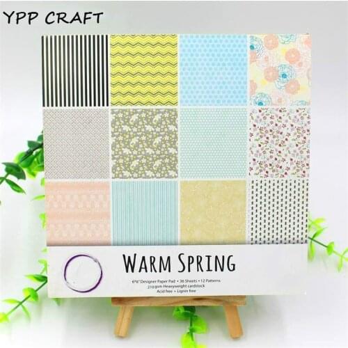 YPP CRAFT 6'' Acid-Free Basic Pattern Decorative Scrapbooking paper set of 48sheets printed background craft paper