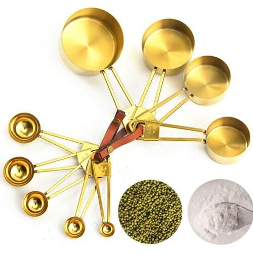 Stainless Steel Measuring Spoon Sets For Kitchen Cooking,Baking,Coffee,Fits in Spice Jar,Rose Gold Accessories Measuring Cups