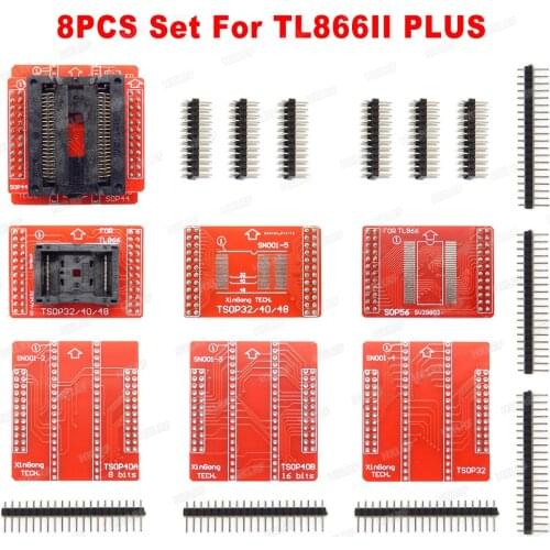 8pcs/lot Original Adapters TSOP32 TSOP40 TSOP48 SOP44 SOP56 Adapter kit for MiniPro TL866 TL866A TL866CS Universal Programmer