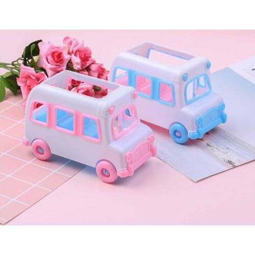Car Plastic Car Model Mini Bus Baby House Game Toy Plastic Model House Game Toy Doll Car 1Pc Baby Toy