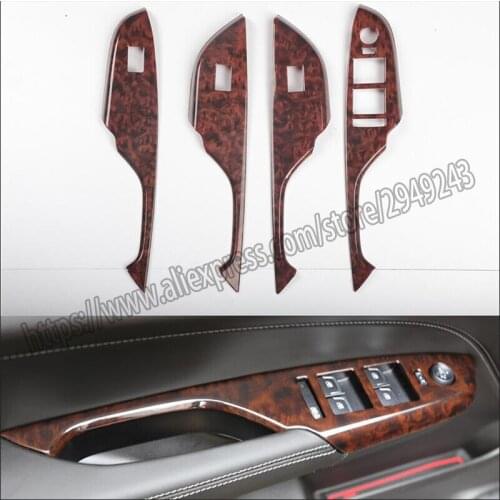 Fit For Cadillac SRX 2010 2011-2015 Wood Grain Window Lock Lift Panel Trim Frame