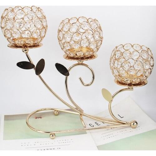 Candle Holder 3-Arm Candelabra Elegant Buffet Cabinet Home Office Ornaments