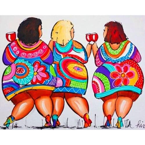 Full Square Round Drill 5D DIY Diamond Painting Sexy Fat Woman 3D Embroidery Cross Stitch Mosaic Rhinestone Home Decor Gift