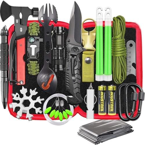 Professional camping life bag, tactical first aid supplies 32 in 1, outdoor fishing, hiking, hunting and exploration tools